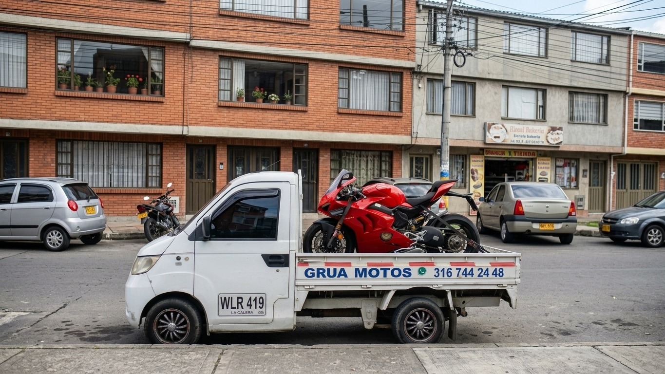 Motocicleta deportiva transportada con protección